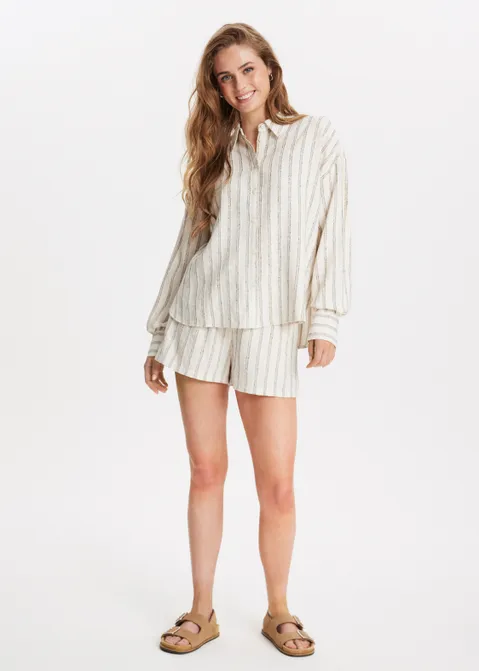 Gestreepte blouse off-white (ECRU)