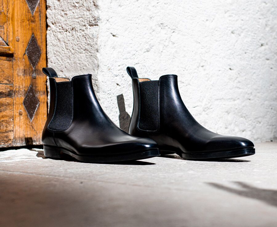 Chelsea boots cuir homme Noir - FLAGER PATIN