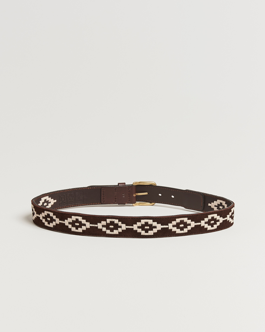Pampeano Confianza Hand Stitched Suede Belt 3,5cm Brown