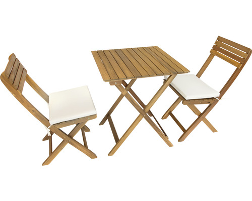 Garden Place Lisa 2-zits balkonset bestaande uit: 2 stoelen, tafel, hout, bruin