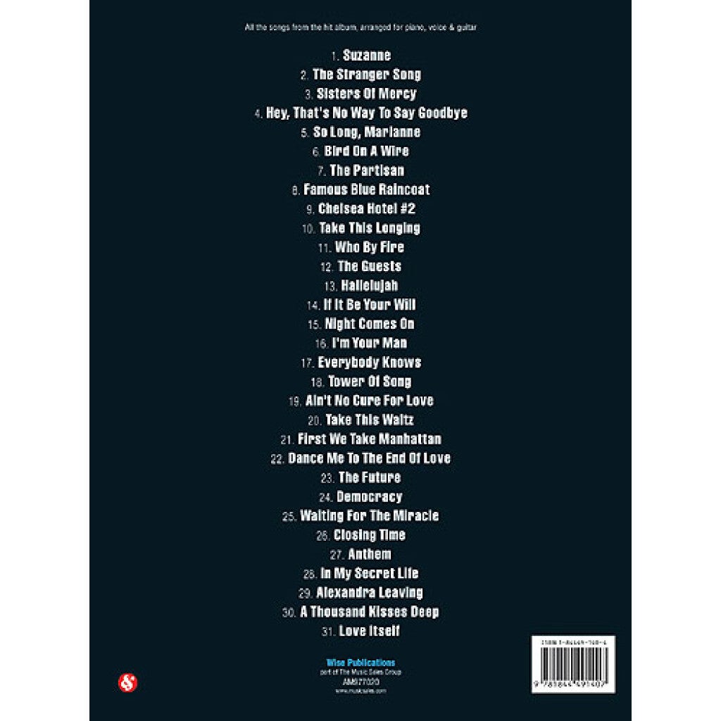 Wise Publications The Essential Leonard Cohen voor piano, zang en gitaar