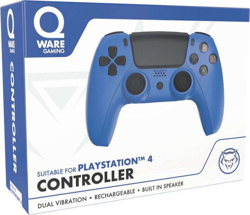 Qware - PS4-5000bu - Controller - Blauw - Compatibel met PlayStation 4