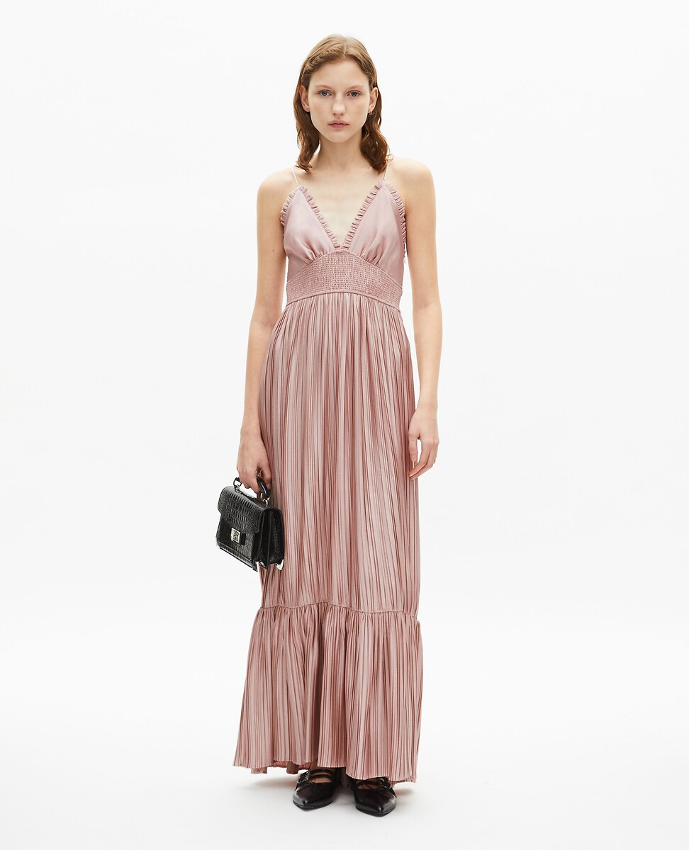 THE KOOPLES<br>Vestido maxi amplo com decote em V e alças finas