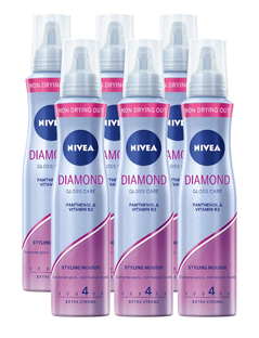 Nivea Diamond Gloss Care Styling Mousse Voordeelverpakking 6x150ML