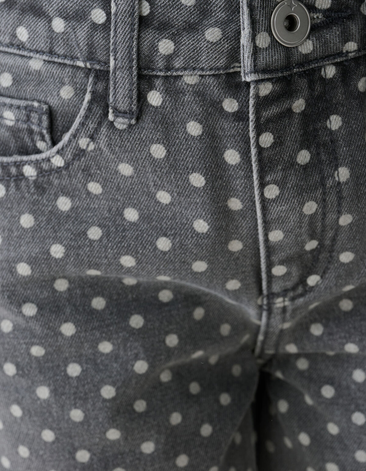 Wide Leg Fit Dot Jeans Grijs
