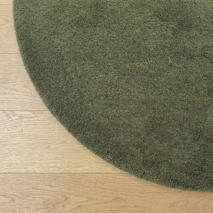 Rond wollen vloerkleed - Leone Groen