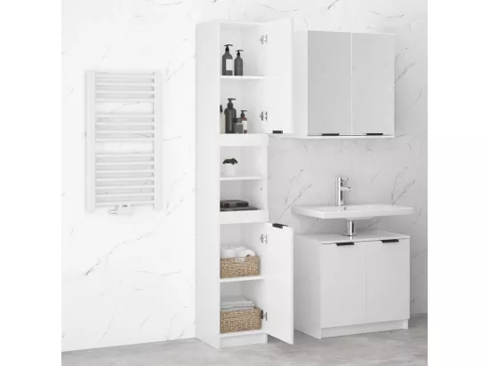 Armoire de salle de bain blanc brillant 32x34x188,5 cm