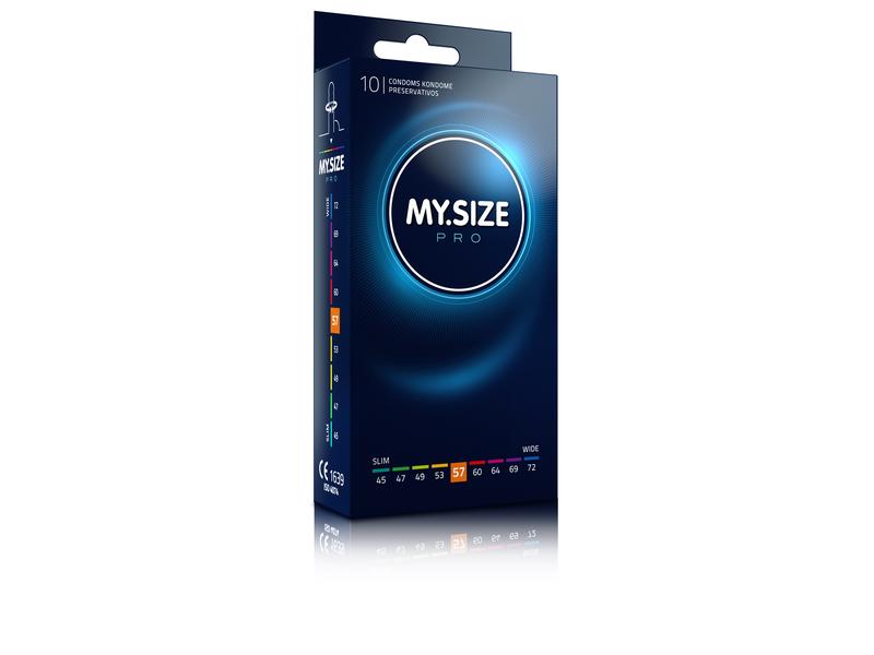 MY.SIZE PRO Kondome 57 10 Stück Besonders feuchte, gefühlsechte Präservative aus reinem VYTEX- Latex