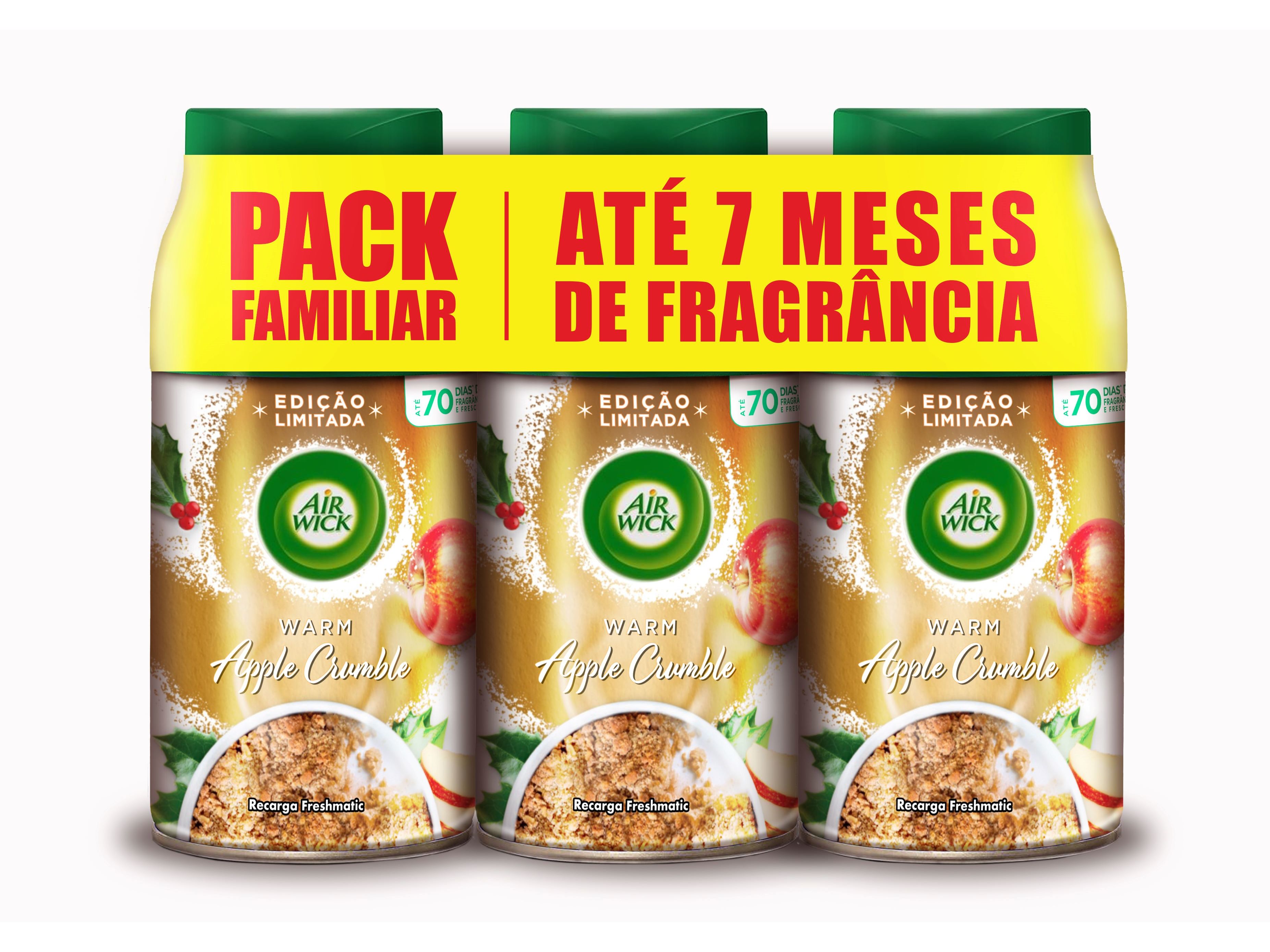 AMBIENTADOR RECARGA AIRWICK FRESHMATIC APPLE CRUMBLE 3X250 ML
