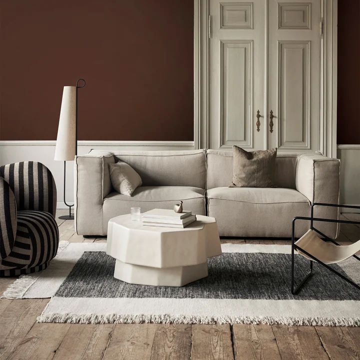 Ferm Living - Counter Teppich, 200 x 300 cm, charcoal / off-white