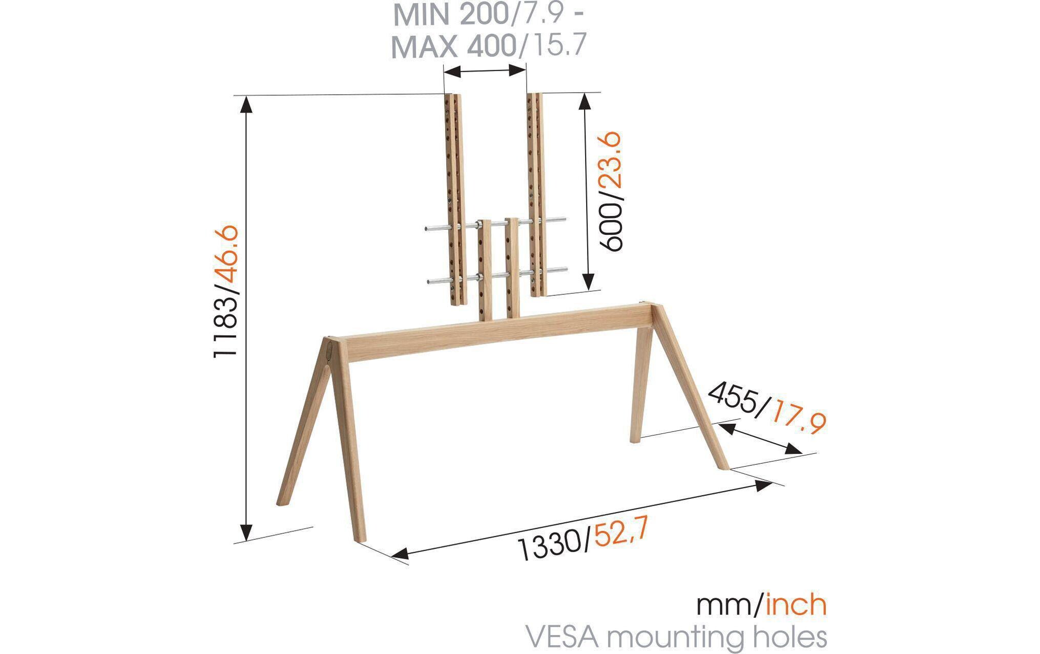 Staffelei NEXT OP2 Eiche<br>TV-Standfuss Designermöbel
