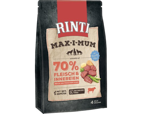 Droog hondenvoer, Rinti Max-i-mum rundvlees graanvrij 4 kg