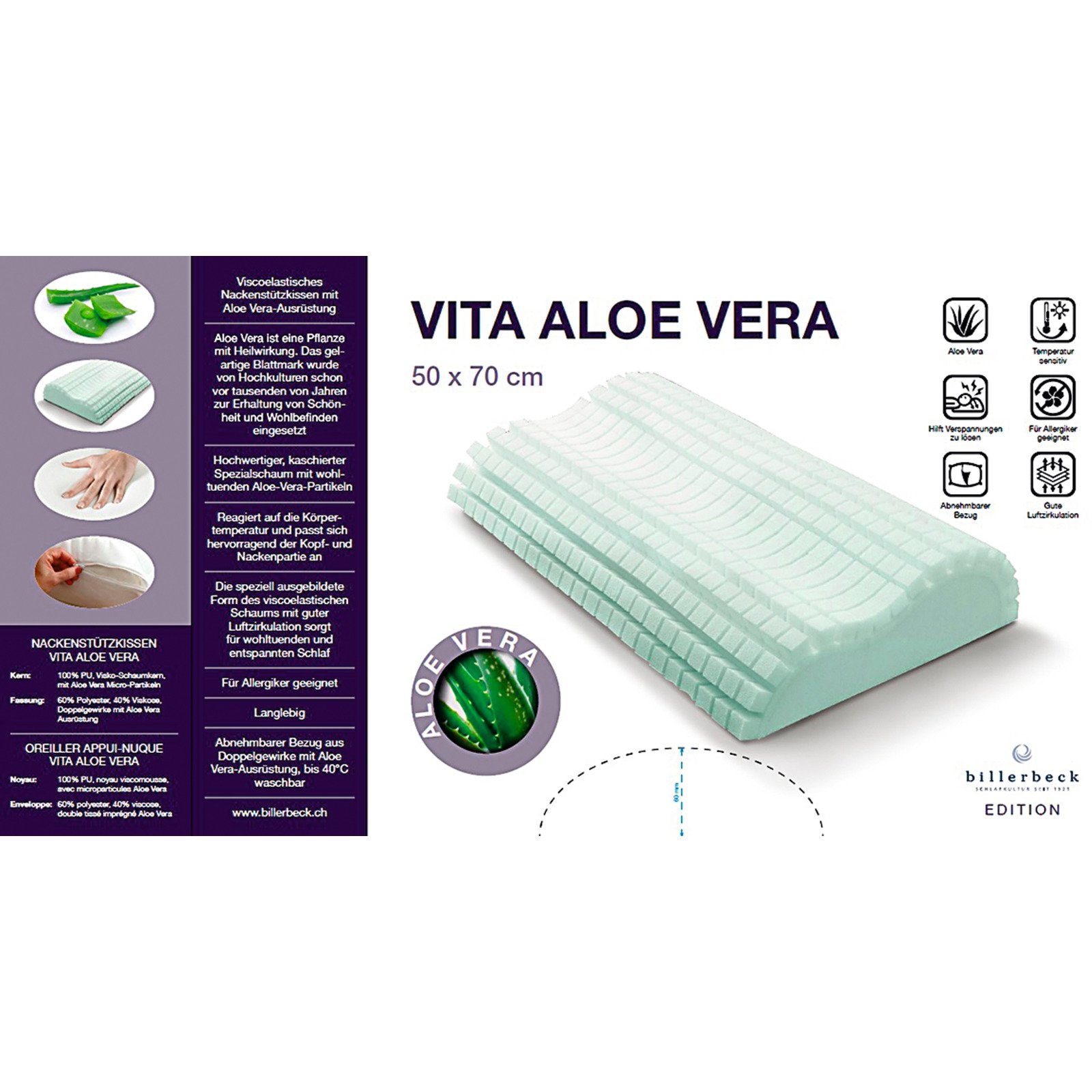 Billerbeck Nackenstützkissen Vita Aloe V