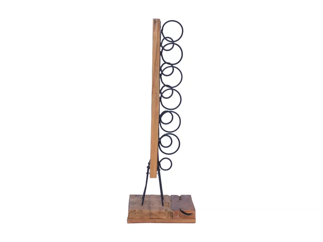 Casier à bouteilles pour 6 bouteilles 35x35x100 cm Teck massif
