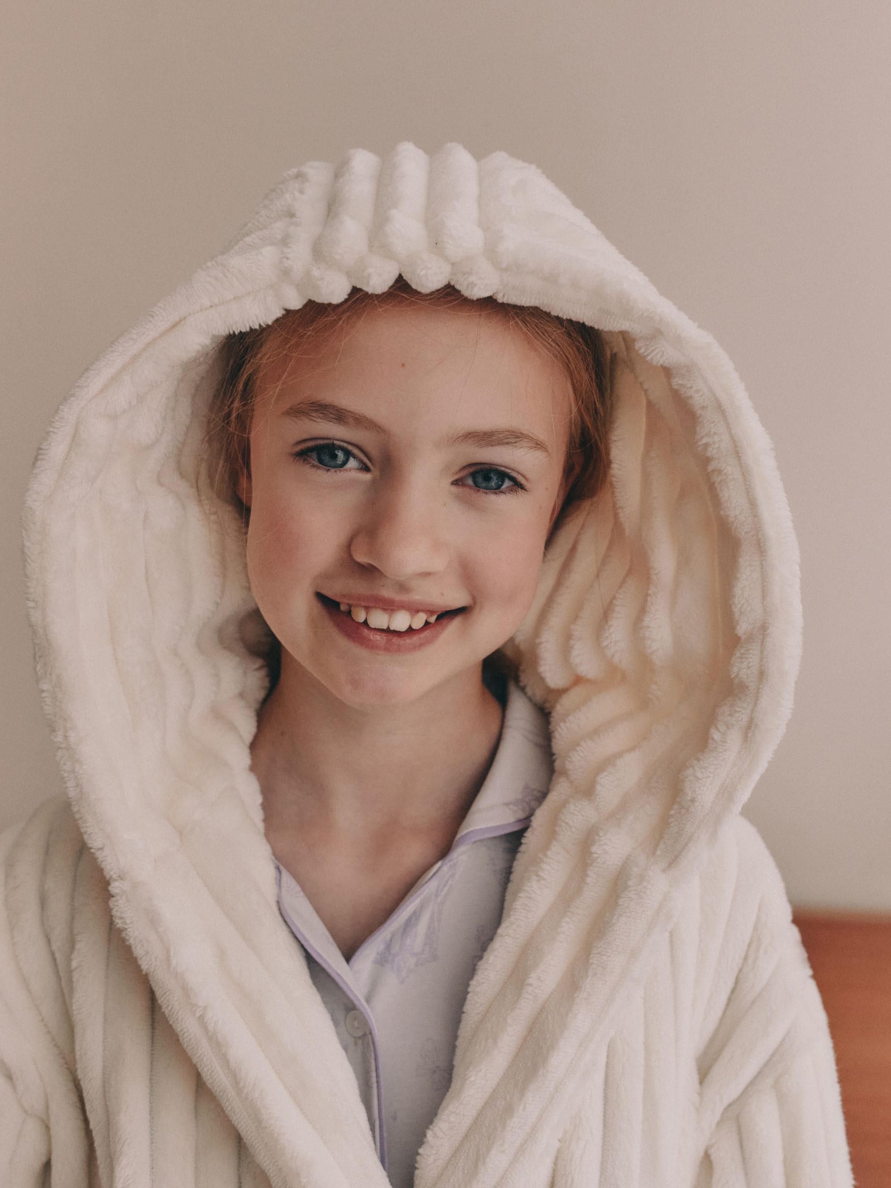 Crème - Fleece Cord Dressing Gown (5-16yrs)