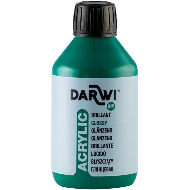 Darwi Flacon de 250 ml de Peinture Acrylique Universelle Brillante - Vert sapin