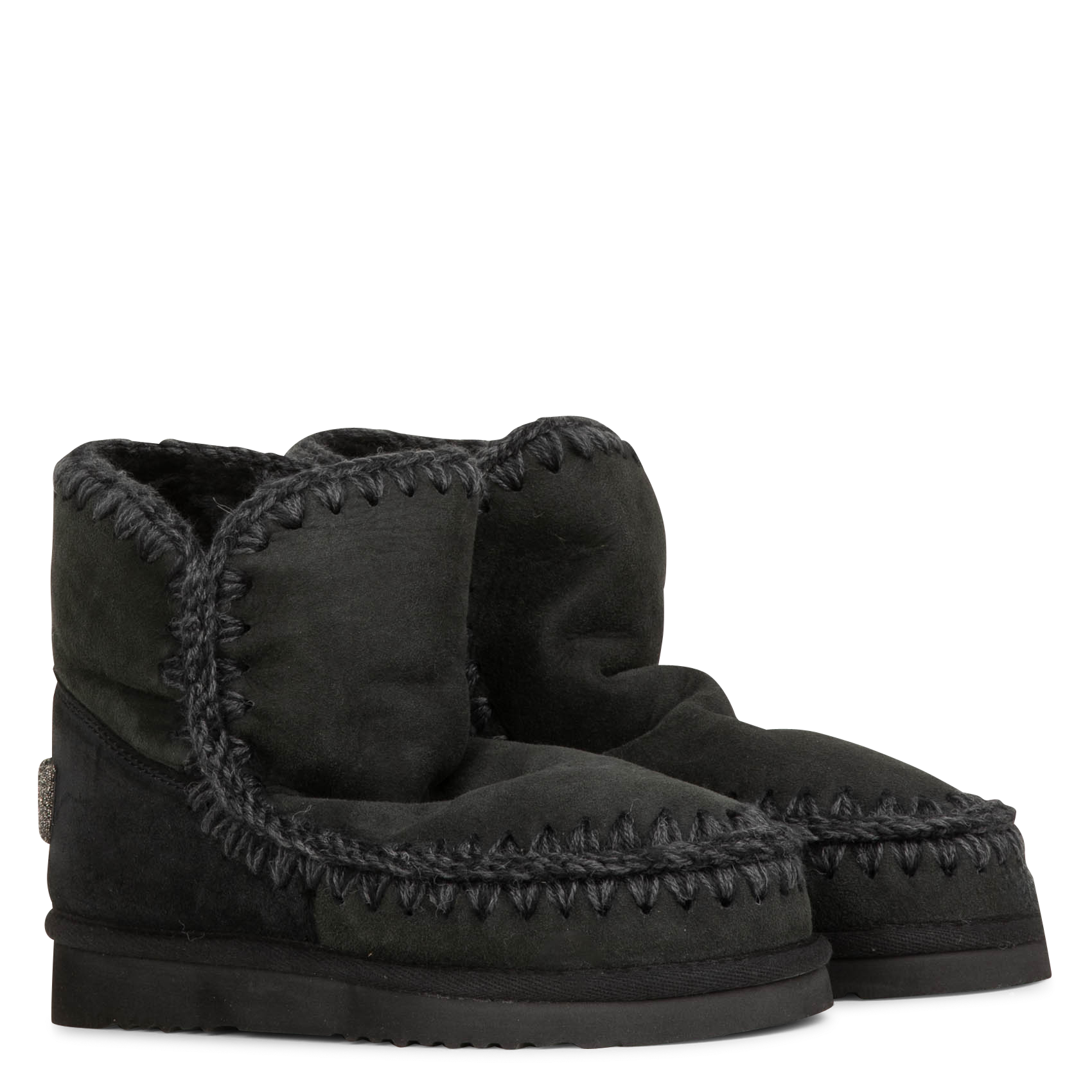 ESKIMO 18 GLITTER - Bottines avec logo pailleté en cuir | Noir
