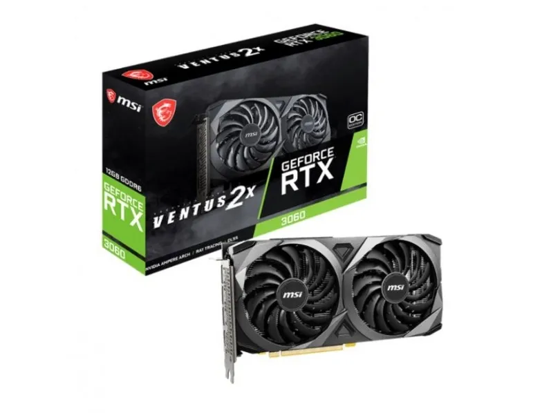 MSI NVIDIA® GeForce® RTX 3060 VENTUS 2X 12G OC - Grafikkort - GF RTX 3060 - 12 GB GDDR6 - PCIe 4.0 - HDMI, 3 x DisplayPort - LHR