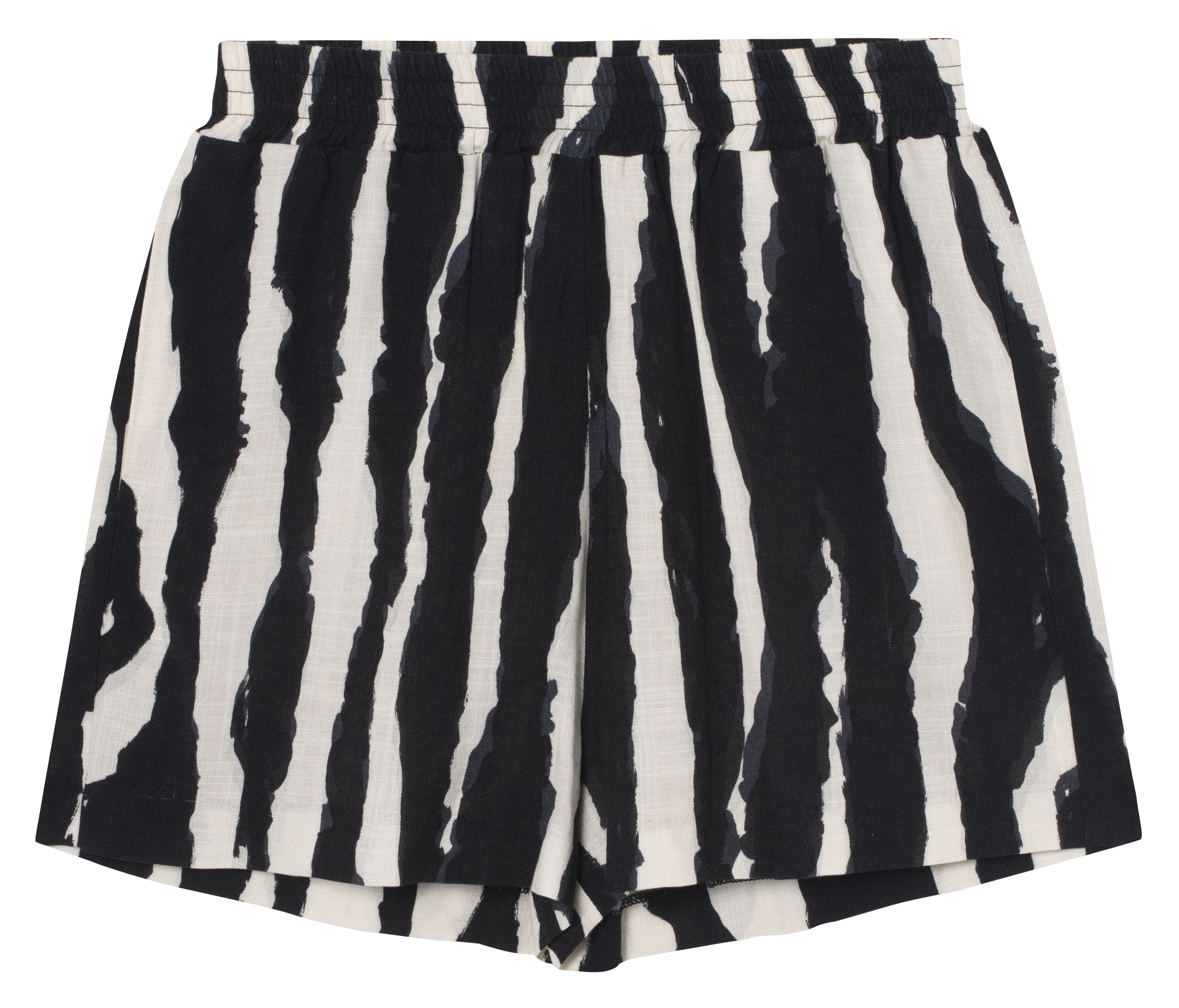 CHIOS - Short imprimé zébré en viscose | Noir