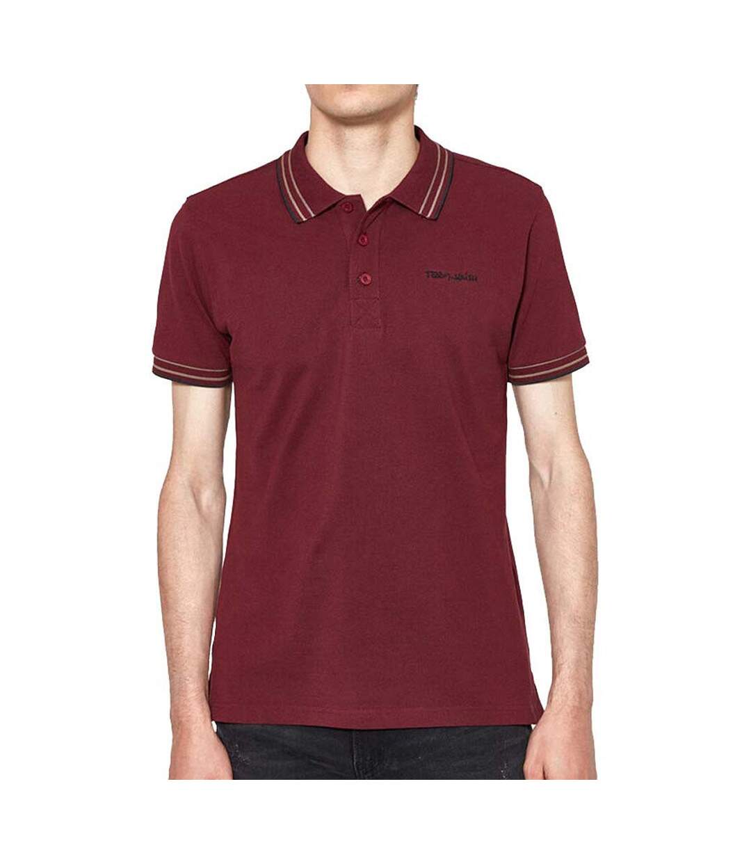 Polo Rouge Homme Teddy Smith Pasian