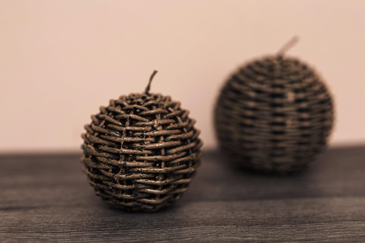 Ballkerze - gold - 8 cm
