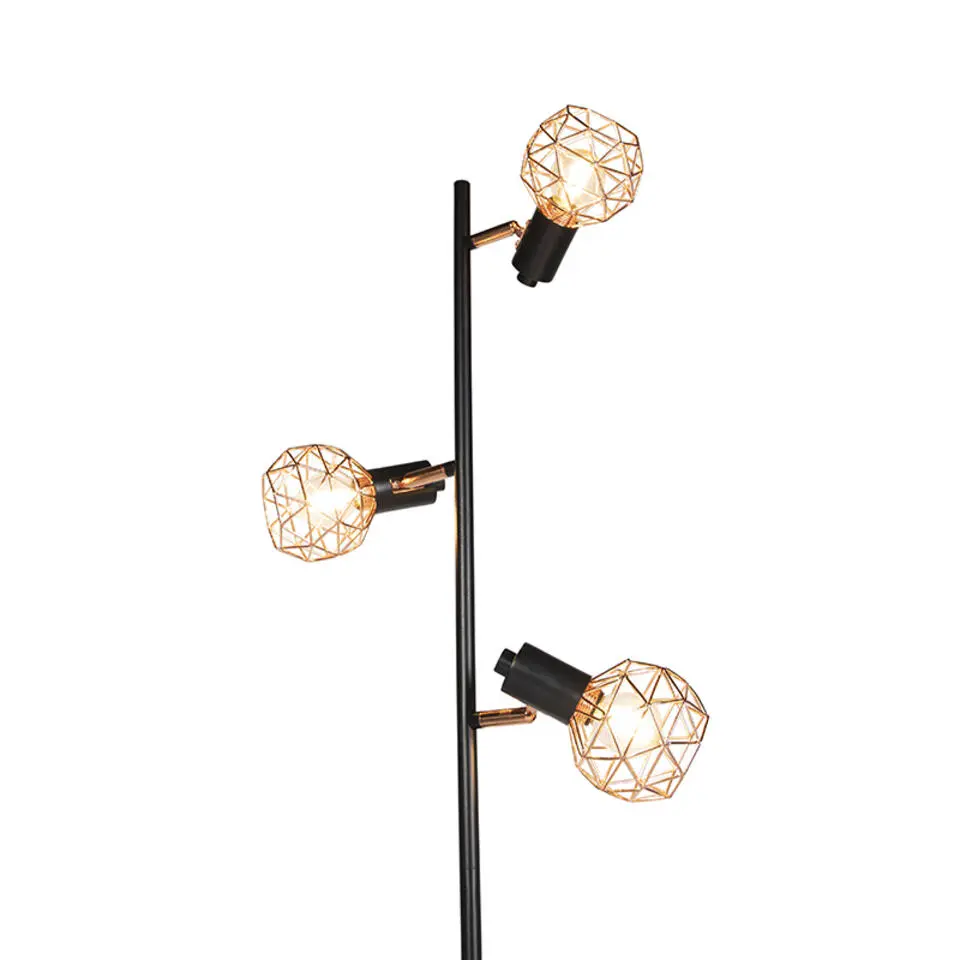 Qazqa vloerlampen mesh bruin e14