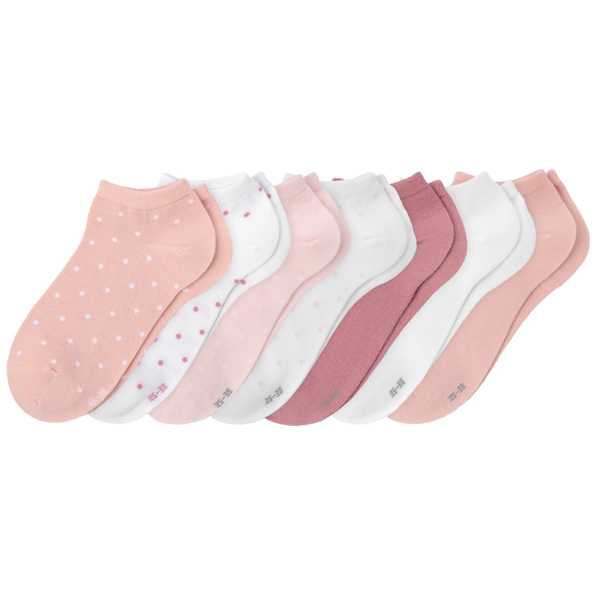 Gina Benotti 7 Paar Damen Sneaker-Socken im Set rosa / weiss / hellrosa