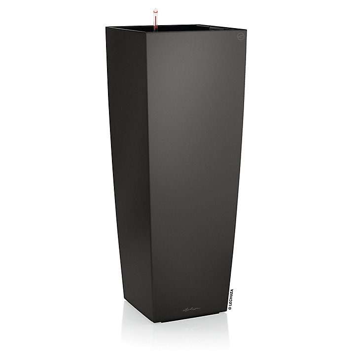 Pot carré Lechuza Alto Premium anthracite métallisé 40 x 40 x h.105 cm