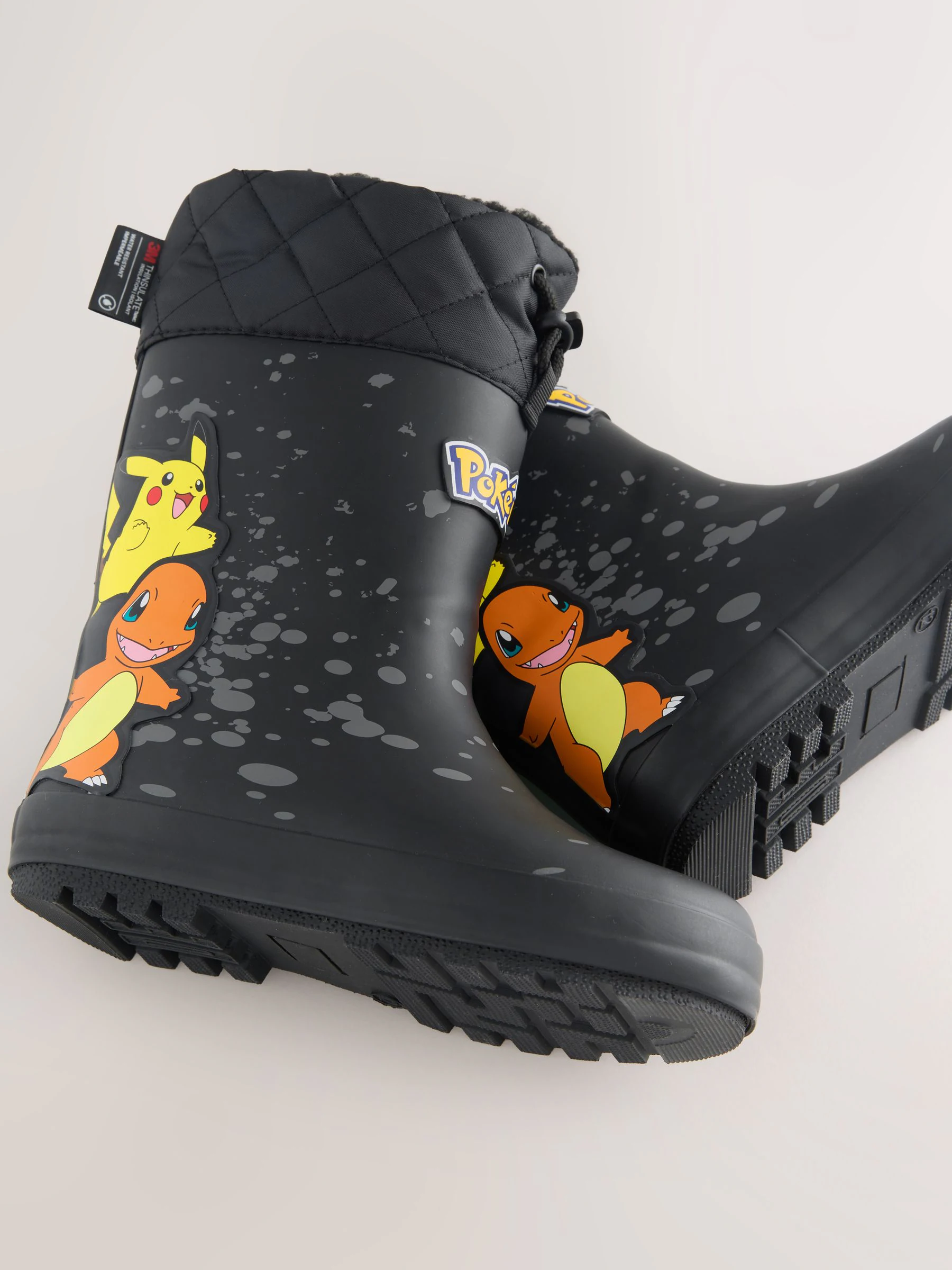 Zwart - Pokemon warme gevoerde Laarzen met kraag