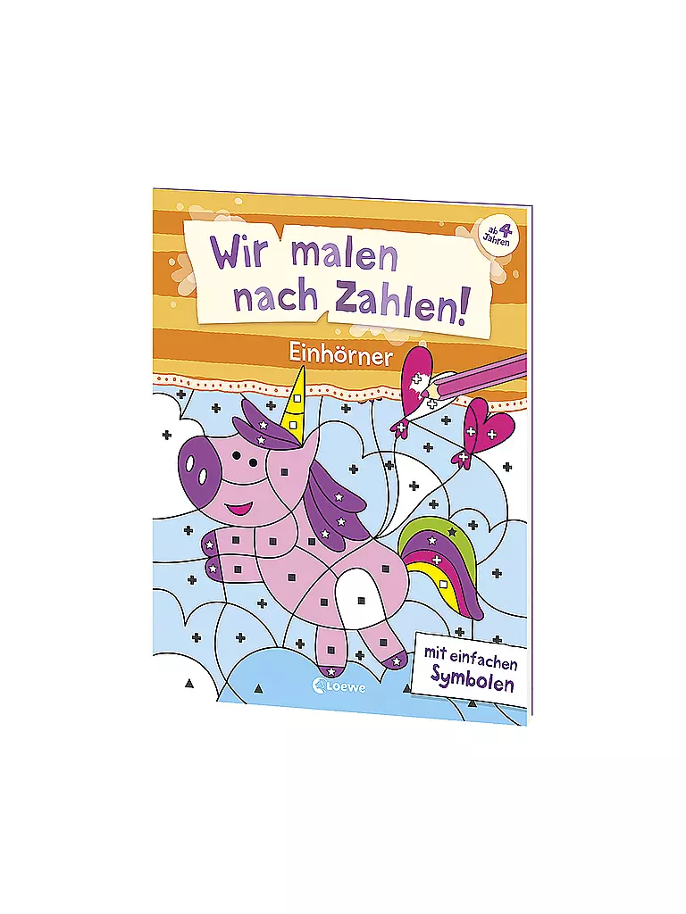 LOEWE VERLAG Malbuch - Wir malen nach Zahlen - Einhörner  keine Farbe