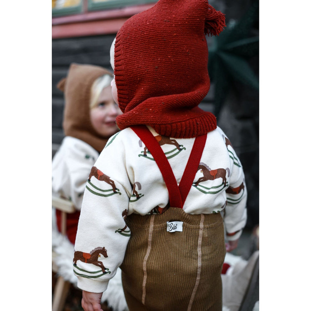Køb Silly Silas Acorn Brown With Maple Leaf Footless Strømpebukser Christmas Edition
