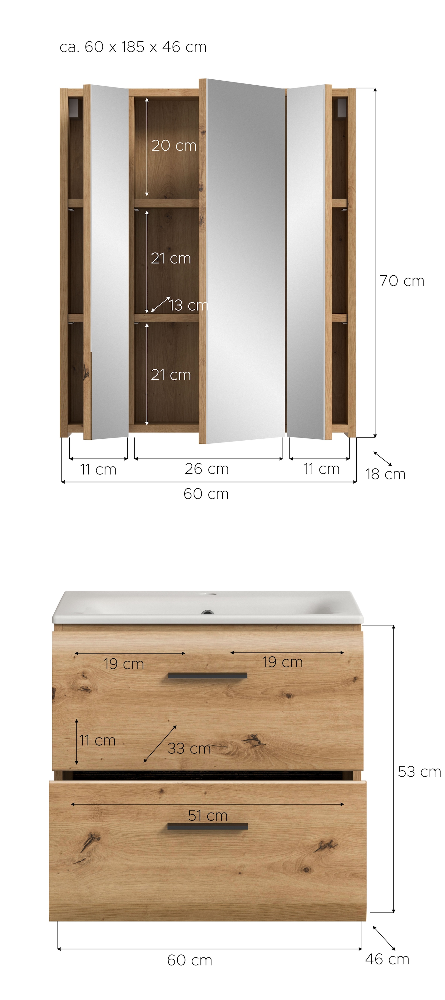 INOSIGN Badezimmer-Set Set, 3 Stk. tlg.