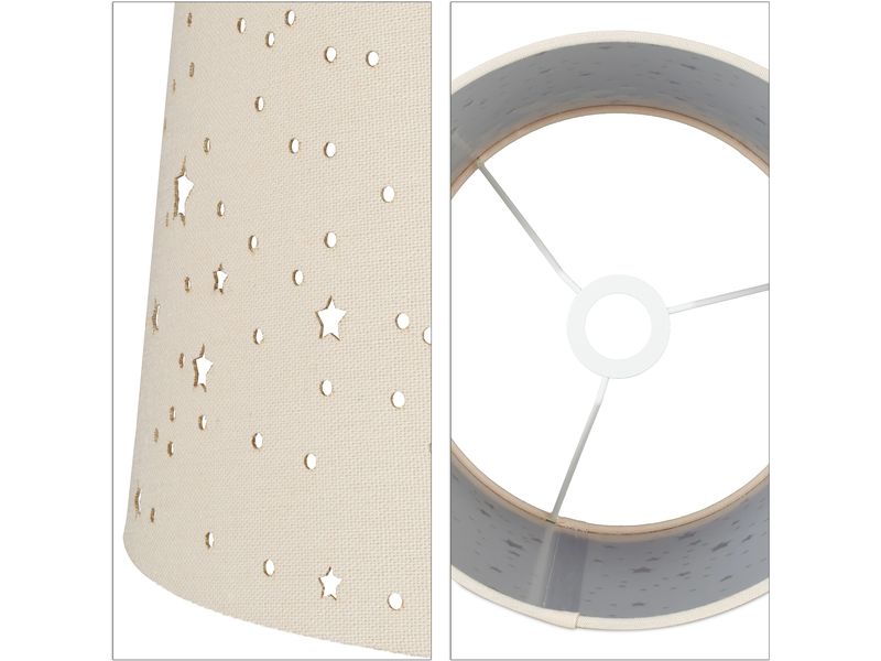 relaxdays Tischlampe Sterne Hellbraun Nachttischlampe mit niedlichem Motiv
