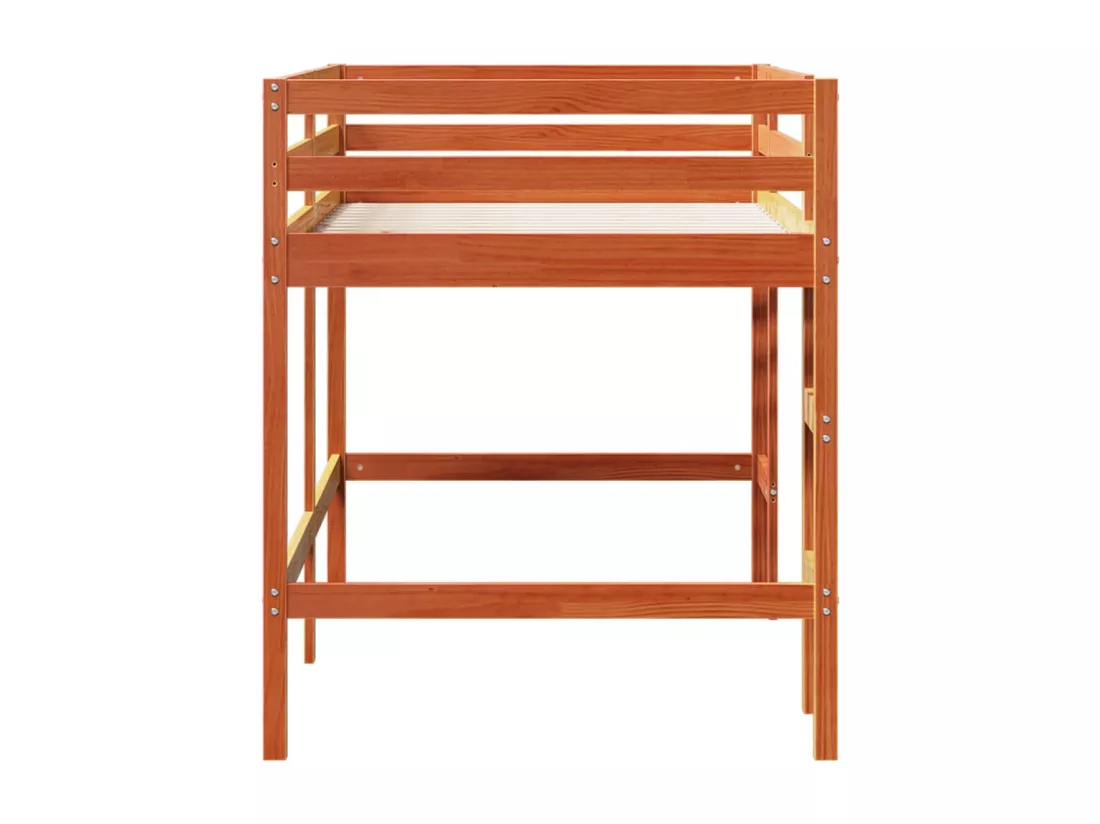 Lit mezzanine enfants avec échelle 90x200 cm bois de pin massif