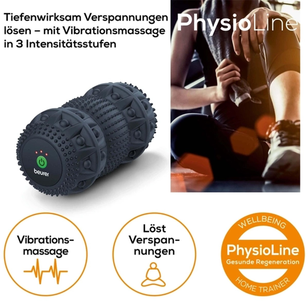 MG 35 Deep Roll Massagerolle mit Vibration USB Triggerpunkt Massage Tool (64550) - Schwarz
