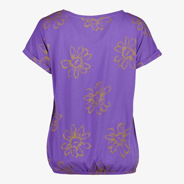 TwoDay dames T-shirt paars met bloemenprint