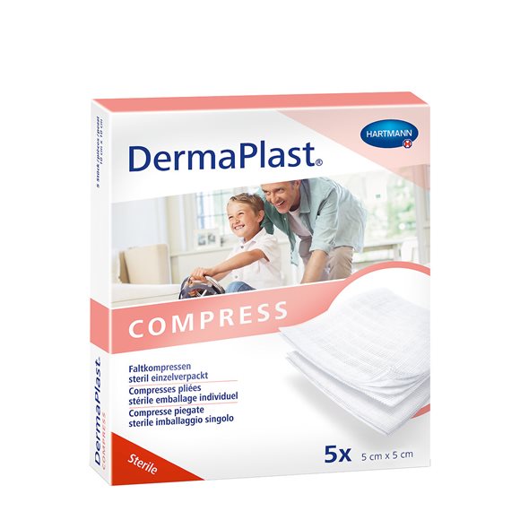 DERMAPLAST Kompressen<br>5 × 2 Stück, 5x5cm, 8-fach