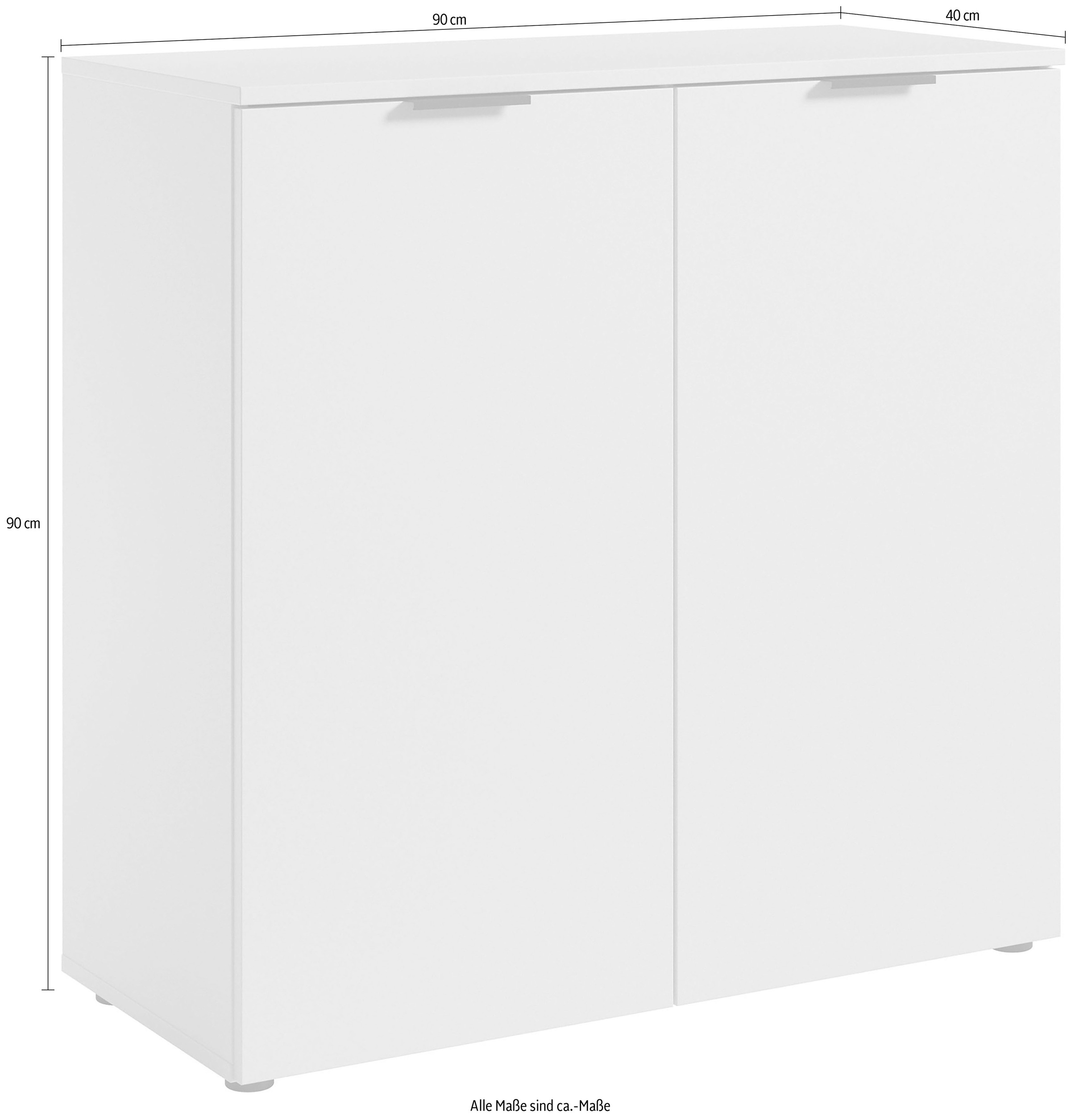 HBZ Sideboard »Linz Kommode, BxHxT 90x90x40cm« 1 Stk. tlg. Breite 90cm,Lip-Griff,Melaminbeschichtung