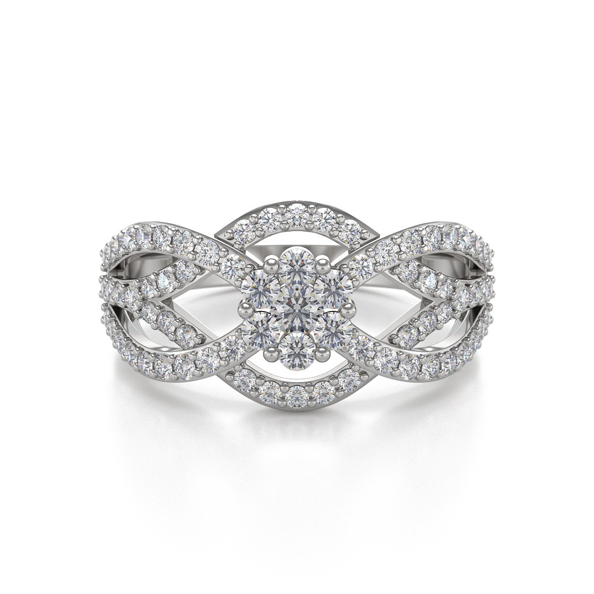 Bague ADEN Or Blanc Diamants 2.93grs