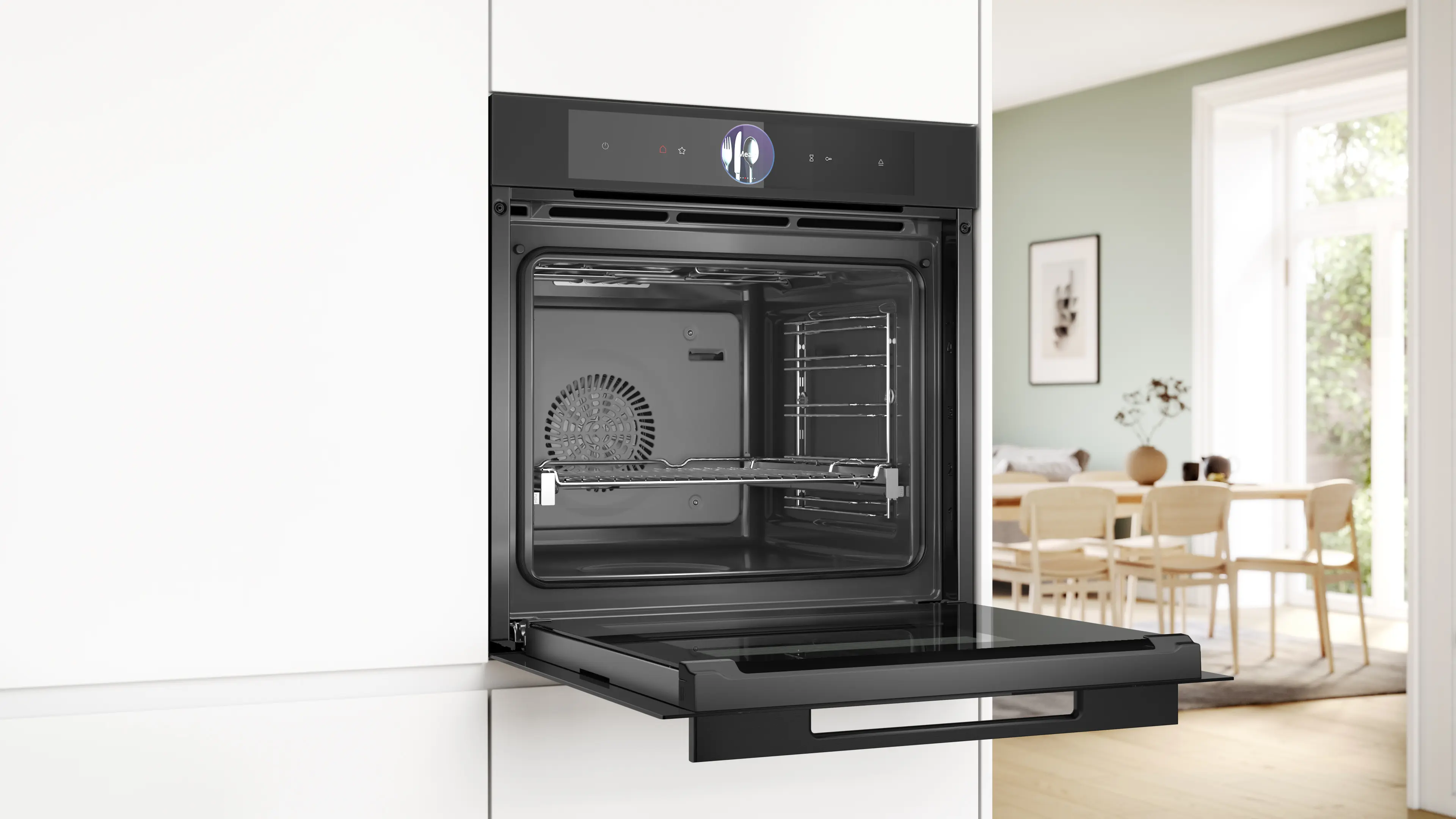 Serie 8 Bakoven met volwaardige stoom 60 x 60 cm Mat zwart