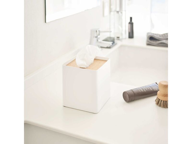 Yamazaki Kosmetiktuchbox Rin Weiss Quadratische Taschentuchbox