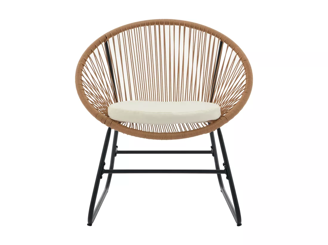 Salon de jardin en résine tressée : 2 fauteuils et une table basse - Naturel clair - PISALE de MYLIA