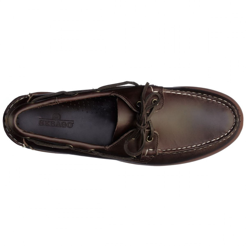 RANGER WAXY Dk Brown-Gum-Mocassin semelle crantée pour homme en cuir ciré