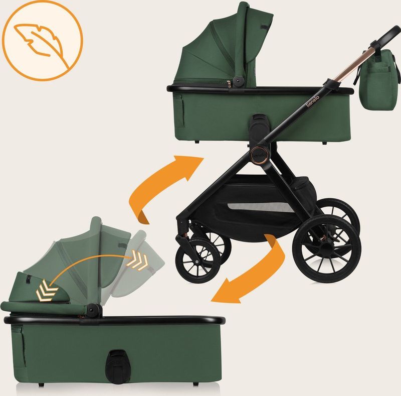 Lionelo - Layla - Kinderwagen 3in1 - XXL SET - incl. i-Size autostoel - Grote wielen - Voor alle soorten terrein
