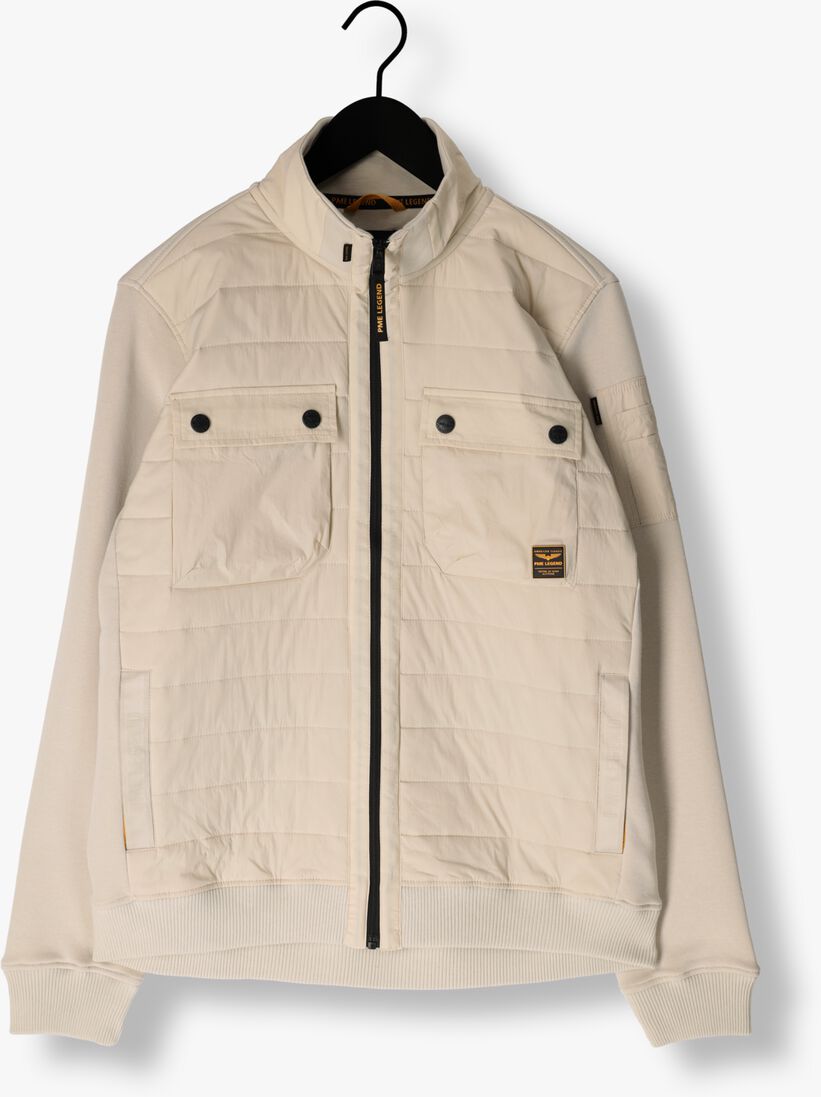 PME LEGEND beige pme legend jack zip jacket sweat mixed padded