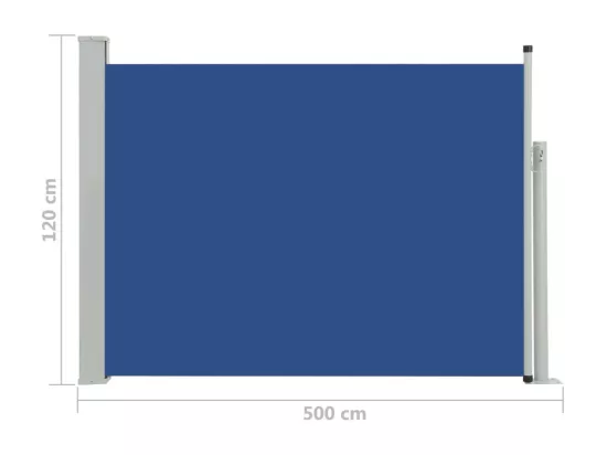 Auvent paravent store brise-vue bleue 500 x 0 x 120 cm 02_0007222