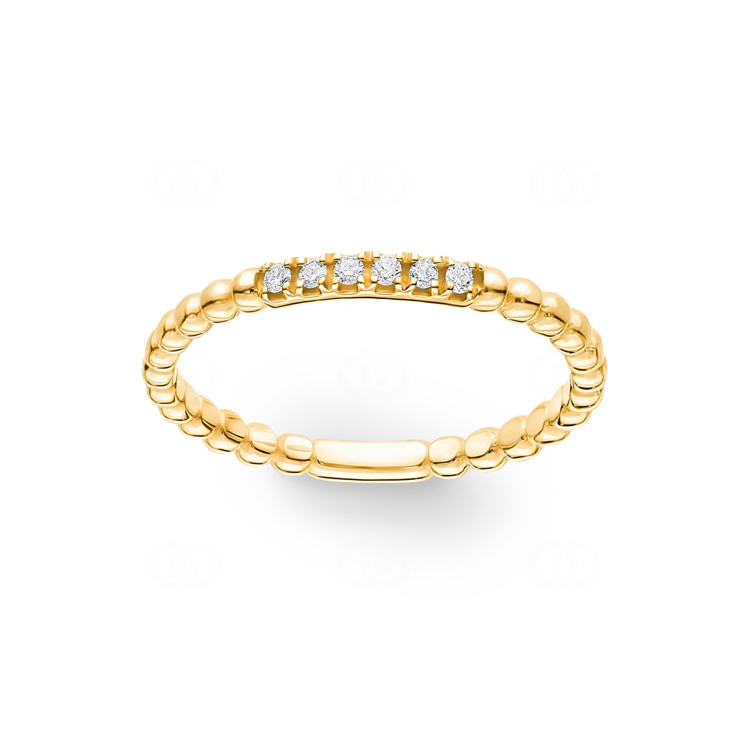 Kugelring 750/18 K Gelbgold mit Diamanten 0.05 ct H/si