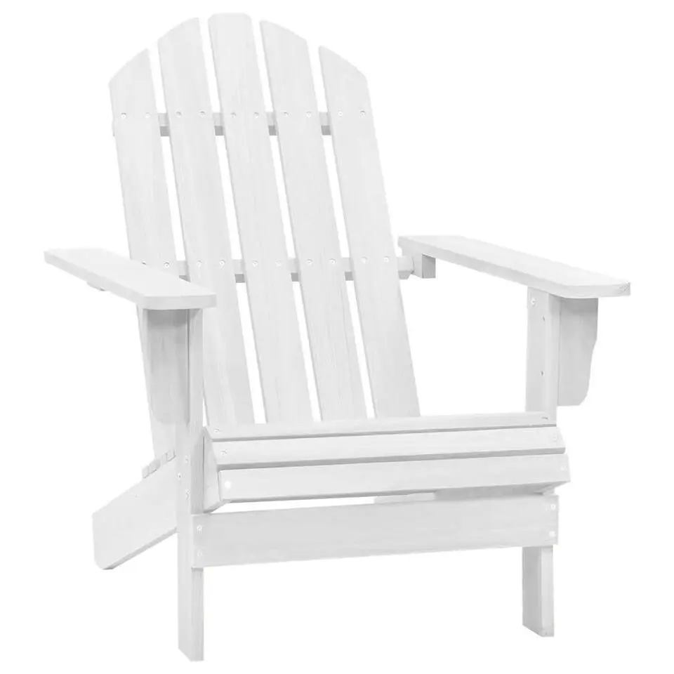 vidaXL - Tuinstoel - Wit - Hout
