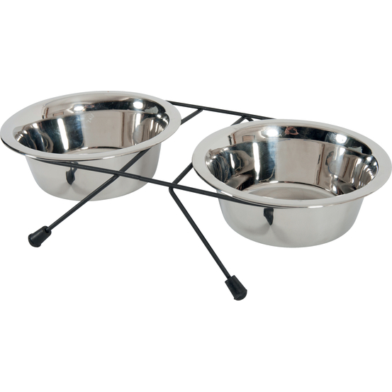 Support + 2 Bols Inox 350 ml