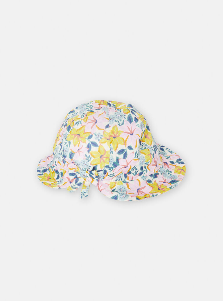 Chapeau céromonie à motif fleuri pour bébé fille
